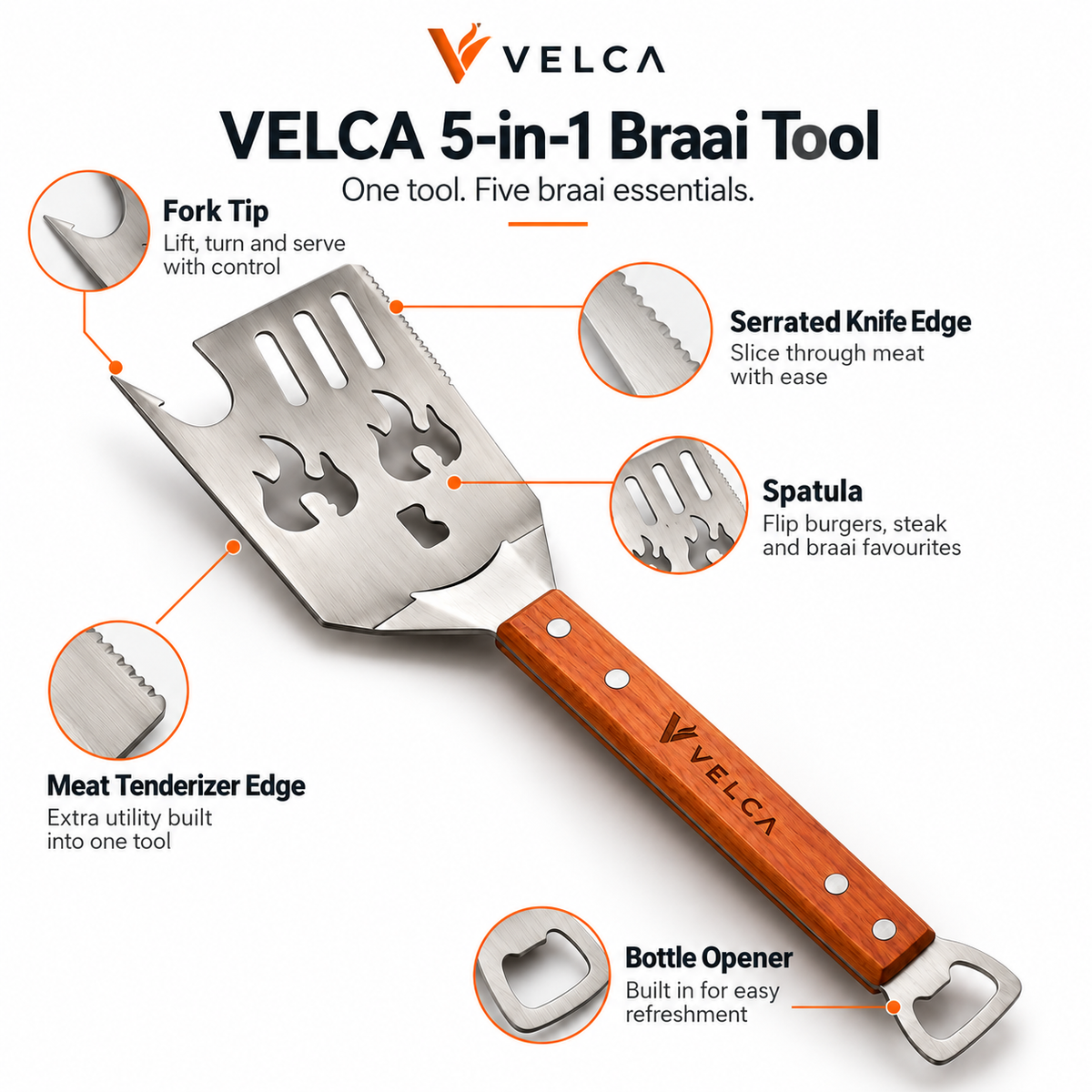 VELCA BraaiMaster 5-in-1 Tool